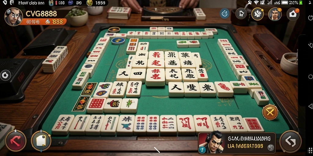 Screenshot gameplay CVG8888 menampilkan momen bermain Mahjong yang seru.