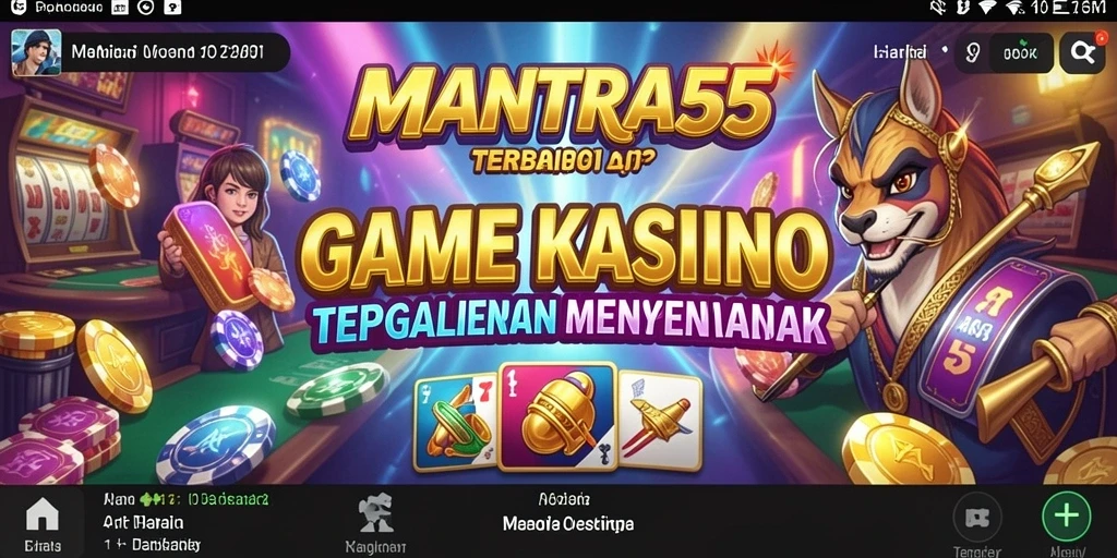 Screenshot gameplay <strong>MANTRA55</strong> menampilkan suasana Kasino yang mengasyikkan.