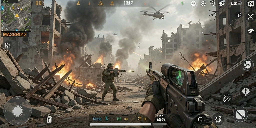 Tampilan aksi menegangkan dari gameplay <strong>MASBRO12</strong> dengan grafis yang memukau.