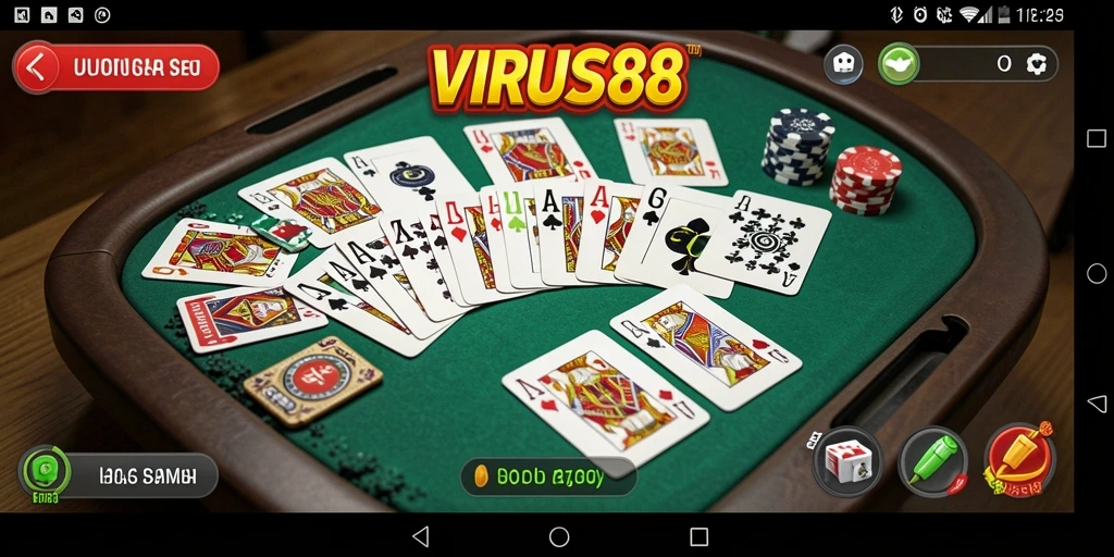 Tampilan gameplay seru dari VIRUS88 dalam permainan Gaple.
